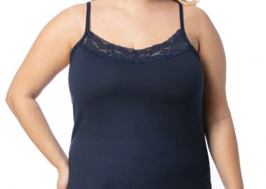 Τοπ light τιραντάκι με δαντέλα σε μπλε χρώμα -  - 