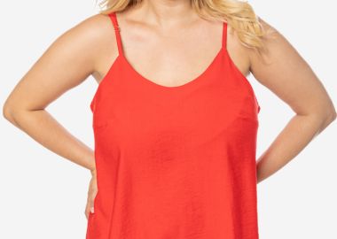 Τοπ λινζερί με ρυθμιζόμενες τιράντες σε κόκκινο χρώμα -  - 