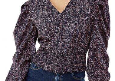 Top Mexx Blouse V Neck All Over Pattern Crop NL0416016W-Navy Γυναικείο - Mexx - 