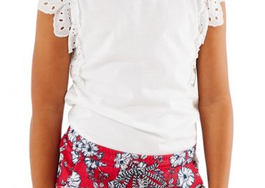 Top Mexx Broidery Sleeves TU2041023G-Off white Κορίτσι - Mexx - 