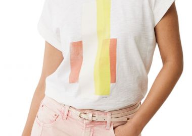 Top Mexx Capsleeve Woven Front Jersey Back TU2008033W-Off White Γυναικείο - Mexx - 