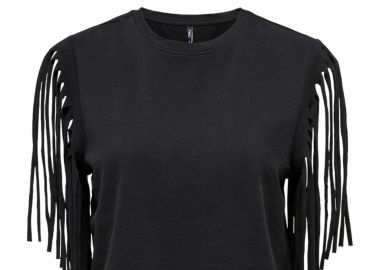 Top Only Onlzinna Fringe Box Jrs 15325262-BLACK Γυναικείο - Only - 
