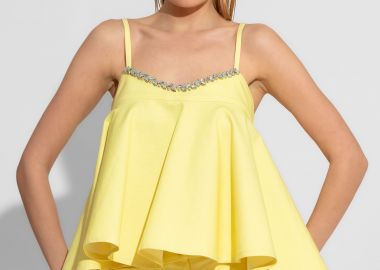 Τοπ Peplum Με Κρύσταλλα & Βολάν C-THROU -  - 