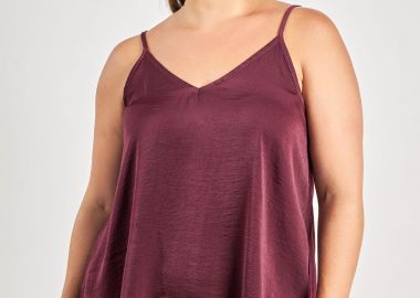 Τοπ σατινέ ανάγλυφο με τιράντες -  - 