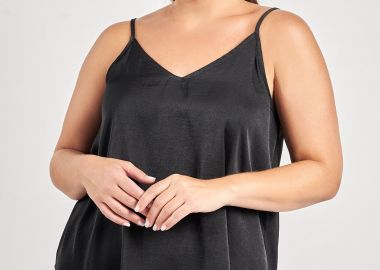 Τοπ σατινέ ανάγλυφο με τιράντες -  - 