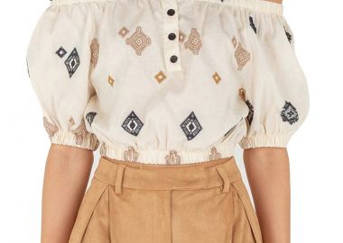 Top Silvian Heach Altaria PGP22177BL-ETHNIC EMB Γυναικείο - Silvian Heach - 