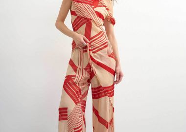 Topshop γυναικείο παντελόνι με print Wide Fit 