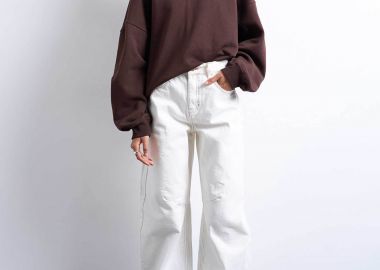 Topshop γυναικείο τζιν παντελόνι Barrel Fit - 31000663 Λευκό - TOPSHOP - 