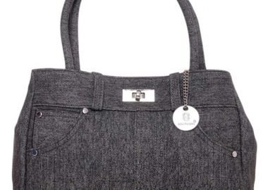 tote τζην τσάντα χειρός Dea denim μαύρο - PerfectDress.gr - 