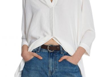 Τουνίκ Ale Ασύμμετρη Μάο Γιακάς 82276252-WHITE Γυναικείο - Ale - 