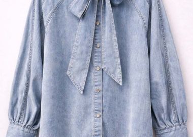 trending τζην πουκάμισο Bow - PerfectDress.gr - 