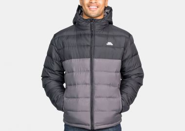 TRESPASS OSKAR MENS PADDED WATER RESISTANT JACKET ΜΑΥΡΟ - TRESPASS - 