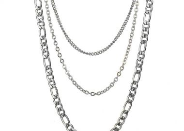 Τριπλό Κολιέ Αλυσίδες Από Ανοξείδωτο Ατσάλι AA17740 - AMOR AMOR - 