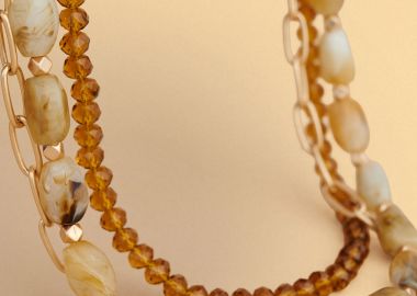 Τριπλό κολιέ με αλυσίδα και πέτρες - 5206179117319 -  - 