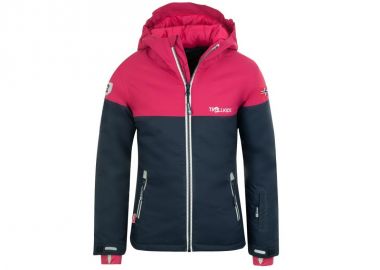 Trollkids Girls Hallingdal Jacket with Hood NavyPink 223114 - Trollkids - 