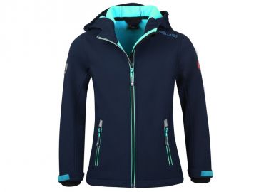 TrollKids Girls Trollfjord Jacket navymint softshell jacket for girls 175132 - Trollkids - 