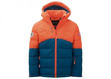 Trollkids Kids Gryllefjord Waterproof Winter Jacket OrangeBlue 365428 - Trollkids - 