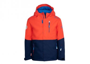 Trollkids Kids Hallingdal Jacket Outdoor OrangeNavy 226705 - Trollkids - 