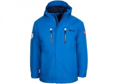 TrollKids Kids Sognefjord Jacket Pro azure bluenavy breathable raincoat 431160 - Trollkids - 