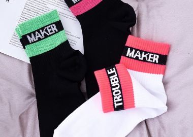 TROUBLE MAKER BASKET SOCKS PACK OF 3 -  - 