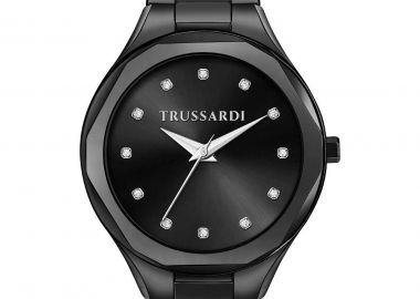 TRUSSARDI Brink Diamonds - R2453157501, Black case with Stainless Steel Bracelet - Trussardi - 