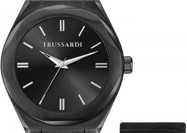TRUSSARDI Brink Gift Set - R2453156007, Black case with Stainless Steel Bracelet - Trussardi - 