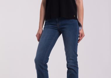Trussardi γυναικείο τζιν παντελόνι πεντάτσεπο Straight Fit - 56J00007-1T000835 Μπλε - TRUSSARDI BAZAAR - 