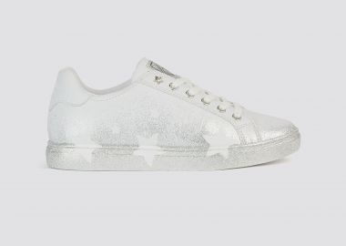 Trussardi Jeans γυναικεία sneakers με glitter λεπτομέρειες Stars - 79A00314-9Y099999 Ασημί - TRUSSARDI BAZAAR - 