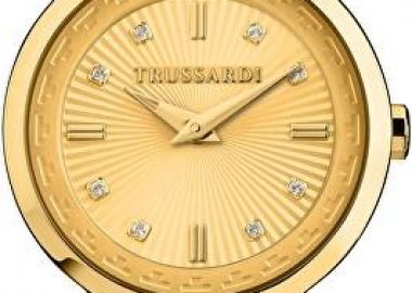 TRUSSARDI T- Bridge Crystals - R2453171504, Gold case with Stainless Steel Bracelet - Trussardi - 