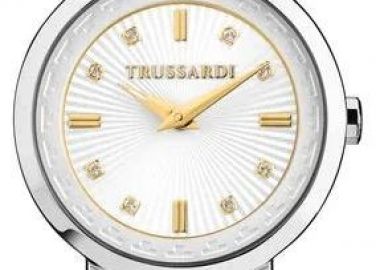 TRUSSARDI T- Bridge Crystals - R2453171506, Silver case with Stainless Steel Bracelet - Trussardi - 