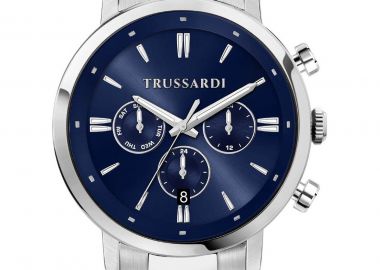 TRUSSARDI T-Couple Dual Time - R2453147013, Silver case with Stainless Steel Bracelet - Trussardi - 