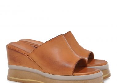 TSAKIRIS MALLAS Γυναικεία Παπούτσια Παντόφλες Mules 100-867 Ταμπά Δέρμα S4100867755K - Tsakiris Mallas - 