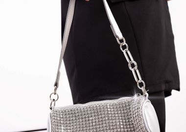 ΤΣΑΝΤΑ ΧΕΙΡΟΣ ΑΣΗΜΙ CRYSTALS- KATRIN - sense-shop - 