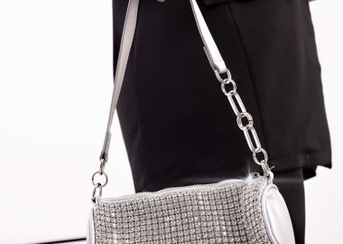 ΤΣΑΝΤΑ ΧΕΙΡΟΣ ΑΣΗΜΙ CRYSTALS- KATRIN - fashionroom - 