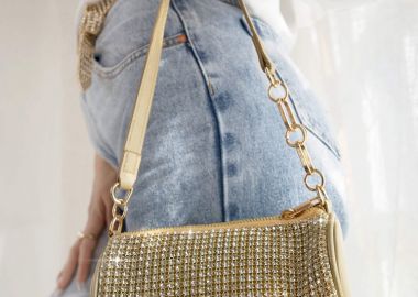 ΤΣΑΝΤΑ ΧΕΙΡΟΣ ΧΡΥΣΟ CRYSTALS- KATRIN - sense-shop - 