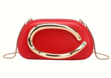τσάντα δερμάτινη clutch Modernity κόκκινο - PerfectDress.gr - 