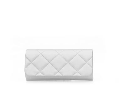 Τσάντα φάκελος ασημί δερματίνη καπιτονέ με αλυσίδα ΑΣΗΜΙ - Tsoukalas - 