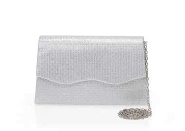 Τσάντα φάκελος ασημί λούρεξ ανάγλυφη ΑΣΗΜΙ - Tsoukalas - 