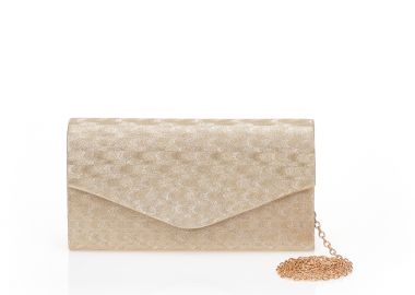 Τσάντα φάκελος χρυσή λούρεξ με ανάγλυφο σχέδιο ΧΡΥΣΟ - Tsoukalas - 