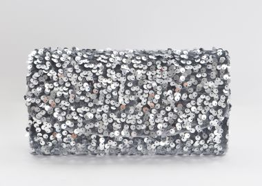 Τσάντα φάκελος με ασημί παγιέτες - MAT FASHION - 
