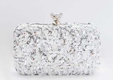 Τσάντα φάκελος με χάντρες & κούμπωμα με κόσμημα - MAT FASHION - 