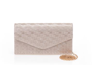 Τσάντα φάκελος μπρονζέ λούρεξ με ανάγλυφο σχέδιο ΜΠΡΟΝΖΕ - Tsoukalas - 