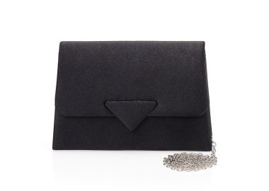 Τσάντα φάκελος σατέν μαύρη ΜΑΥΡΟ - Tsoukalas - 