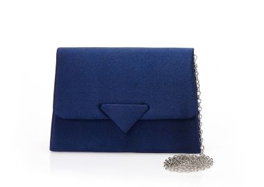 Τσάντα φάκελος σατέν σκούρο μπλε ΜΠΛΕ - Tsoukalas - 