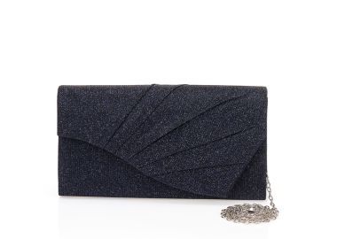 Τσάντα φάκελος σκούρο μπλε λούρεξ ΜΠΛΕ - Tsoukalas - 