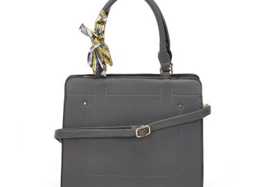 Τσάντα γκρι με μαντήλι ΓΚΡΙ - Tsoukalas - 