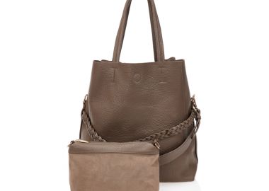 Τσάντα με τσαντάκι χειρός ΠΟΥΡΟ - Tsoukalas - 