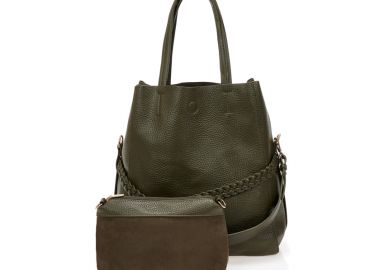 Τσάντα με τσαντάκι χειρός ΠΡΑΣΙΝΟ - Tsoukalas - 