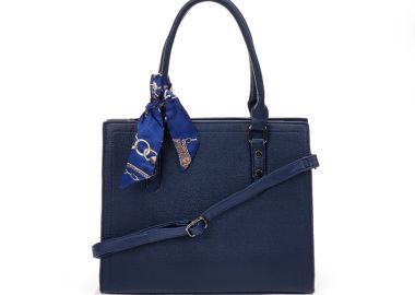 Τσάντα μπλε με διακοσμητικό φουλάρι ΜΠΛΕ - Tsoukalas - 