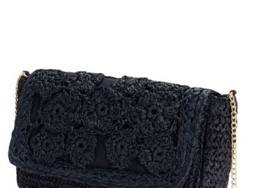 Τσάντα Ώμου Ale Ψάθινη Με Χρυσή Αλυσίδα 8T22966-BLACK Γυναικείο - Ale - 